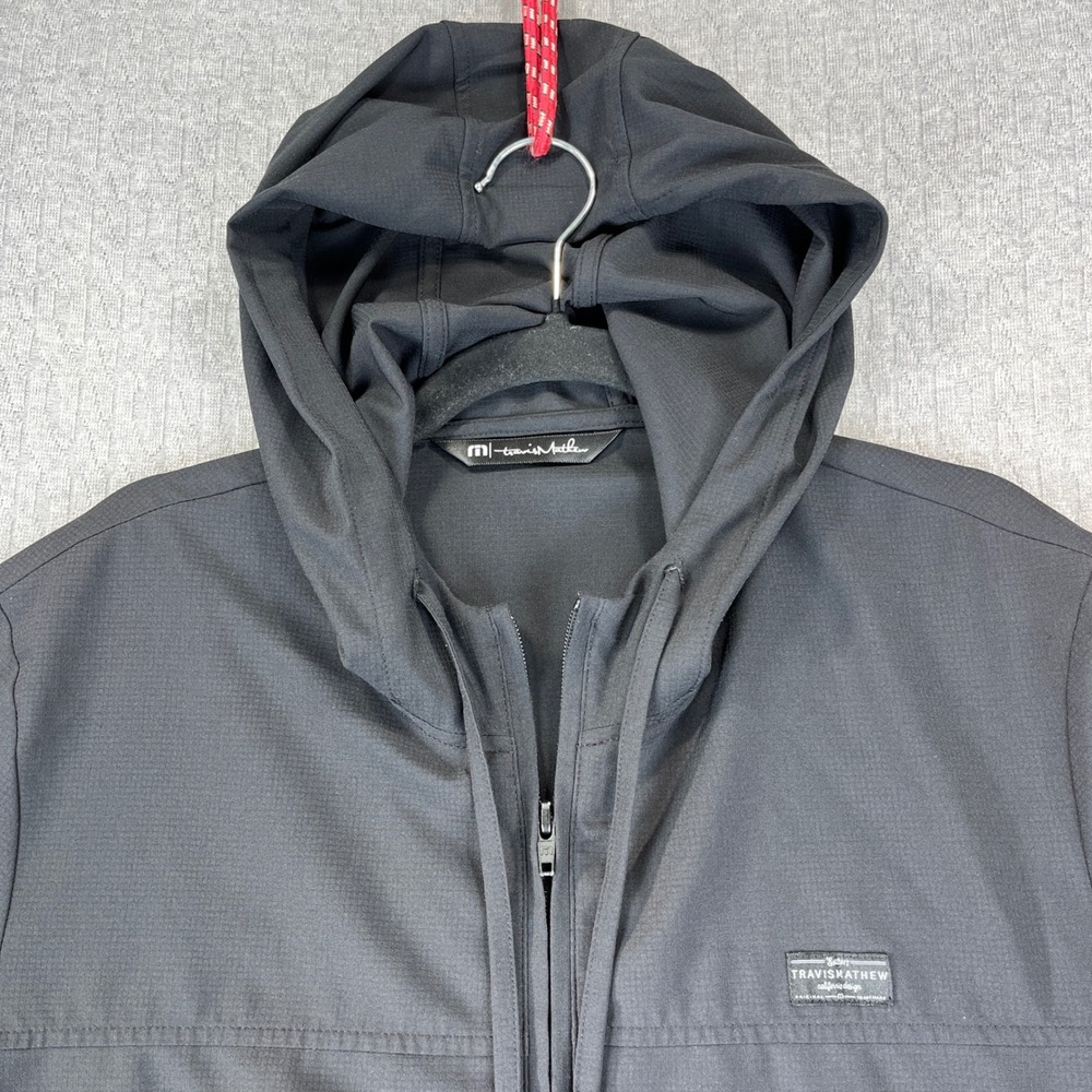 Travis Mathew Black Golf Performance Full Zip Hooded Jacket Men M Las Vegas - Picture 6 of 8